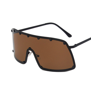 OMAS Bestseller 2025 Fahrrad-Sonnenbrille, einteilig, übergroß, quadratisch, winddicht, mit UV400-Schutz, halber Rand, Metallrahmen - Product Image 6