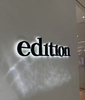 Papan Tanda Iklan Luar Ruangan Tahan Air 3D LED Logo Kustom, Konstruksi Aluminium, Penerangan Depan, Dapat Disesuaikan untuk Perusahaan