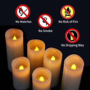 Flameless nhấp nháy Pin hoạt động nến 9 mảnh ngà sáp thực trụ cột dẫn nến với từ xa và đi xe đạp 24 giờ hẹn giờ - Product Image 4