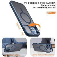 Tpu cadre Pc magnétique arrière lentille béquille support antichoc luxe bébé peau coque de téléphone pour Iphone 13 15 16 Pro Plus Max étui