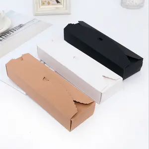 矩形牛皮纸包装盒纸 DIY 烘焙巧克力包装盒结婚礼物蛋糕糖果盒纯白色 23*7 * 4厘米