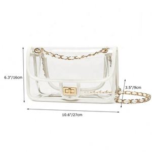 Bolso de mano transparente de PVC para mujer con cadena Bolso transparente - Product Image 6