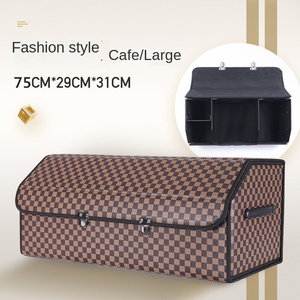 In Stock Large Capacity Multifunctional Car Organizer Leather Finish PU <strong>Storage</strong> Box for <strong>Trunk</strong> <strong>Storage</strong> - Product Image 6
