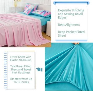 6 Mảnh Nàng Tiên Cá Đuôi <span class=keywords><strong>Comforter</strong></span> <span class=keywords><strong>Set</strong></span> Cho Trẻ Em Cô Gái Cá Quy Mô Giường Đơn Kích Thước Phòng Ngủ Bộ Đồ Giường Đặt - Product Image 5