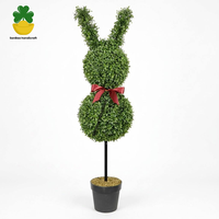 Arbre topiaire artificiel en buis en forme de lapin, plante artificielle décorative en pot