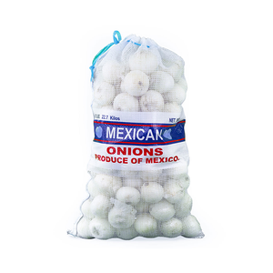 Sacs agricoles en filet Leno PP blanc avec étiquettes - Robustes pour le stockage et le tri <span class=keywords><strong>de</strong></span> l'<span class=keywords><strong>ail</strong></span> - Product Image 1