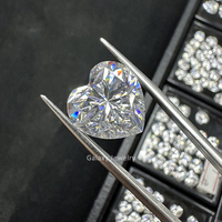 Moissanite de laboratoire, taille cœur, forme fantaisie, pierre principale lâche, couleur D, jeu de couleurs/effet feu, pour la fabrication de bijoux