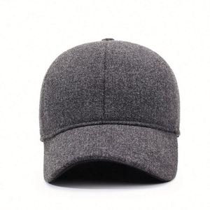 Nouvelle Arrivée Casquette de Baseball Hiver Chaude Anti-Froid pour Hommes Âgés, Style Décontracté Extérieur, Couleur Unie, avec Cache-Oreilles, Chapeau de Sport - Product Image 3