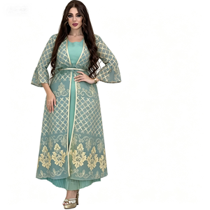 <span class=keywords><strong>Robe</strong></span> longue musulmane décontractée et élégante, <span class=keywords><strong>robe</strong></span> d'été en <span class=keywords><strong>mousseline</strong></span> imprimée du Moyen-Orient et d'Afrique, respirante et à manches courtes - Product Image 2