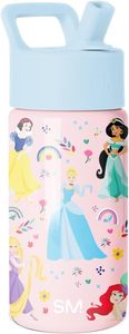 Bouteille d'eau pour enfants <span class=keywords><strong>Disney</strong></span> Princess simple et moderne avec couvercle à paille |   Gobelet isotherme en acier inoxydable pour enfants <span class=keywords><strong>de</strong></span> 14 oz &amp;   Anti-fuite T - Product Image 2
