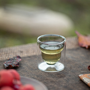Double-Walled Glass Teacup High Borosilicate Transparent Cylinder Shape Heat Insulating For Kung Fu <b>Tea</b> <b>Set</b> Afternoon <b>Tea</b> Use - Product Image 1