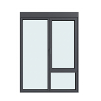 Ventana Abatible de Aluminio con Rotura de Puente Térmico, Vidrio Templado Insonorizado, Tamaño Personalizado para Dormitorio, Sala de Estar, Balcón
