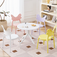 Chaises d'événement en plastique pour enfants, empilables, en forme d'aile, mignonnes, pour fêtes d'enfants, chaise de lecture en plastique pour enfants, vente chaude