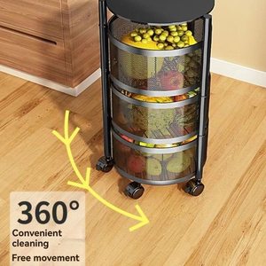 5 lớp kệ bếp tròn lớp đứng kệ đơn vị tầng thường vụ giá lưu trữ nhà bếp Kệ giỏ hàng - Product Image 6