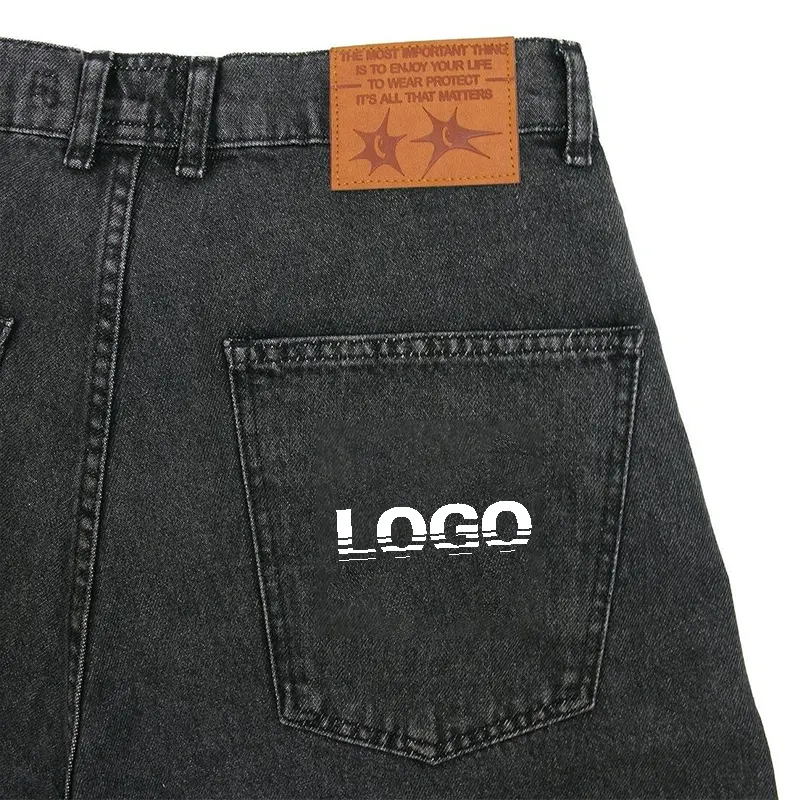Design personnalisé Summer Y2K Pure Cotton Denim Washed Shorts Street Wear en jean Baggy Shorts avec broderie