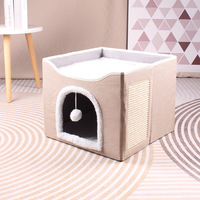 Vente chaude Quatre Saisons Universel Pliable Double Couche Écologique Durable Chat Lit Cave Chien Chenil Lits Pour Animaux De Compagnie