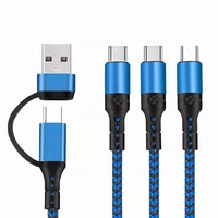 Câble de données Multi Usb Cantell tressé 5 en 1 câble de charge USB 3 en 1 câble de chargeur PD Type c pour téléphone portable