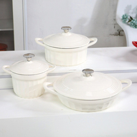 Dapat disesuaikan wajan besi cor besar Enamel peralatan memasak dapur klasik perkakas logam berkelanjutan berbagai warna set nomor Model