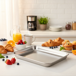 <span class=keywords><strong>Plateau</strong></span> de cuisson en acier inoxydable écologique avec grille pour pâtisseries, plat rectangulaire pour refroidir le pain et les biscuits - Product Image 1