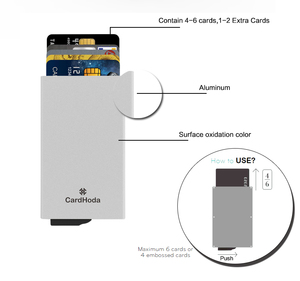 กระเป๋าสตางค์กันการโจรกรรมข้อมูล RFID แบบมินิมอล ที่ใส่บัตรเครดิตโลหะ แบบกำหนดเอง บางเฉียบ 8 มม. สำหรับผู้ชาย ดีไซน์ทันสมัย ทำจากอะลูมิเนียม สำหรับใส่บัตรแฟชั่น - Product Image 4