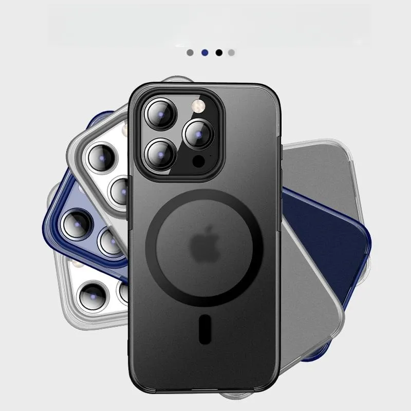 Mat Transparant Schokbestendig Telefoonhoesje Para Doorzichtig Magnetisch Draadloos Opladen Achterkant Voor Iphone 15 Pro Max