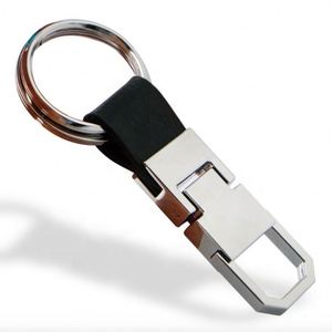 Llavero Personalizado de Metal y Cuero para Hombre con Logotipo Grabado con Láser - Llaveros y Mosquetones Promocionales, Regalos Publicitarios - Product Image 1