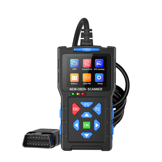 T300 OBD2 2-in-1 Scanner Diagnostic Tool Car Battery Tester and Code Reader Clear Car Repair Tools with 1-Year Warranty