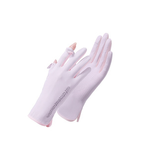 Guantes de Protección Solar para Mujer, Transpirables, Protección UV, para Ciclismo al Aire Libre, de Seda de Hielo, Talla Única - Product Image 4