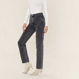 <span class=keywords><strong>Alto</strong></span> clásico de pierna recta pantalón <span class=keywords><strong>jean</strong></span> párr mujer - Product Image 2