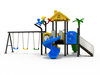 Ensemble de jeux d'extérieur pour enfants, toboggan en plastique, acier et métal, balançoire, équipement de parc d'attractions pour 5 à 10 enfants, maternelle