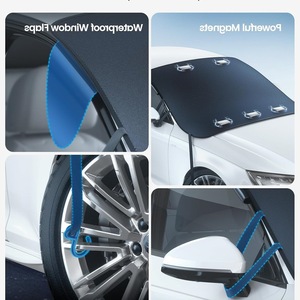 Housse de pare-brise ZJXD001 en tissu Oxford, adhérence magnétique, épaissie, couleur unie, imperméable, pour protection hivernale - Product Image 3