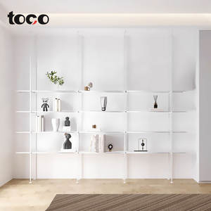 Estantería de tubo redondo de aleación de aluminio moderna personalizada, decoración para sala de estar, estantería Modular de diseño italiano - Product Image 5