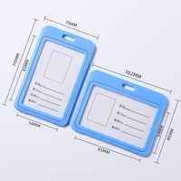 Porte-cartes d'identité en plastique à 2 côtés, fenêtre transparente, porte-cartes transparent à double face, badge de couleur en plastique dur