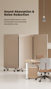 Cloison acoustique modulaire insonorisée en polyester ASTM C423 pour bureaux, écrans de séparation d'intimité pour salles, <span class=keywords><strong>Europe</strong></span> et Amérique - Product Image 4