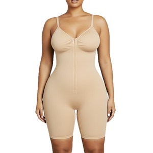 Body gainant sexy sans couture en nylon fin pour femme avec fermeture éclair pour le contrôle du ventre et l'amélioration des hanches - Product Image 5