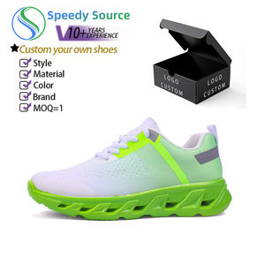 Chaussures de course pour femmes en maille respirante à lacets, absorption des chocs, légères, pour la course nocturne, été, automne - Product Image 1