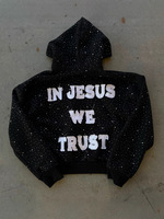 Sweat à capuche unisexe oversize zippé avec strass sur toute la surface, veste à capuche entièrement zippée, streetwear hip-hop, sweat court