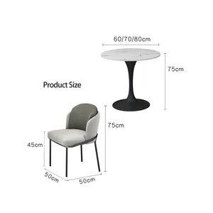 Wholesale Modern New Design Nordic Marble round Luxury Wind resturant cafe table and chairs