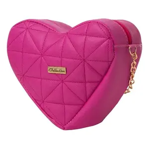 Bolso Bandolera en Forma de Corazón, Color Rosa, Acolchado, con Correa de Cadena, Bolso de Playa para Mujer, Verano - Product Image 1