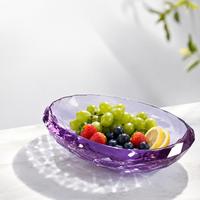 Bol à fruits ovale en verre cristal K9, fait main, durable, grand, décoratif, gravé au laser, pour la maison, l'hôtel, le club