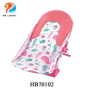 Cheap Folding adjustable Baby plastic infant Portable Non-slip Baby Bather Shower Chair Bath Seat with pillow