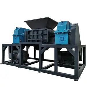 Industriële Gerecycleerde Dubbele Schacht Afval Plastic Shredder Metalen Rubber Shredder Machine Band Shredder Plant Afvalband Recycling