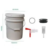 Couvre-bidon de fermentation de 5 gallons avec trou de perçage et valve d'aération - Bulleur cylindrique en 3 pièces : facile à démonter et à nettoyer