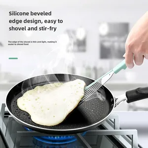 <b>Kitchen</b> Anti-scalding Frying Spatula Heat-resistant Frying Fish Spatula Silicone Stainless Steel Spatula Home Outdoor Cooking - Product Image 3