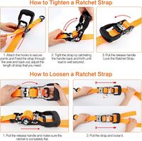 Sangle à cliquet de 1,5 pouces x 10 pieds, sangle d'arrimage à 3 points, attaches robustes pour jet ski Seadoo Waverunner, résistance à la rupture de 3000 lb