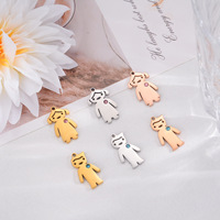 Vente en gros de pendentifs pour garçons et filles mignons en acier inoxydable poli miroir breloques pour enfants pour bricolage bracelet collier marquage de bijoux