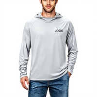 Chemises à manches longues personnalisées avec logo du fabricant, 100% polyester, séchage rapide, protection solaire, chemise de travail pour hommes, sweats à capuche pour la pêche, pour les événements