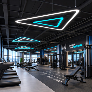 โคมไฟเพดาน LED ทรงสามเหลี่ยมแบบแขวน  วัสดุอะลูมิเนียม  ติดตั้งบนพื้นผิว  เหมาะสำหรับโรงยิม สำนักงาน ห้องประชุม - Product Image 4
