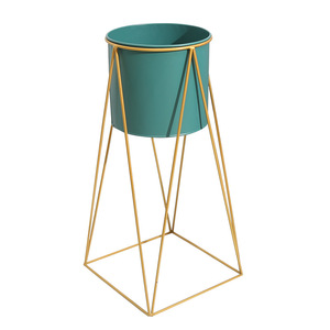 حرف معدنية بسيطة نوردية-رف زهور هندسي لغرفة المعيشة - Product Image 1