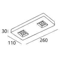 Projecteur smd rectangulaire anti-éblouissement 16W angle de 40 degrés Surface de plafond led calandre downlight
